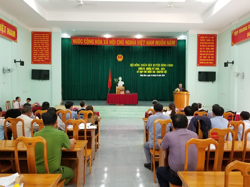 HĐND huyện Kông Chro khai mạc Kỳ họp thứ Mười hai (Chuyên đề), HĐND huyện khóa VI, nhiệm kỳ 2016-2021