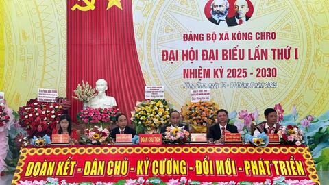 Đại hội Đại biểu Đảng bộ xã Kông Chro lần thứ I