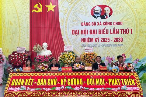 Đại hội Đại biểu Đảng bộ xã Kông Chro lần thứ I